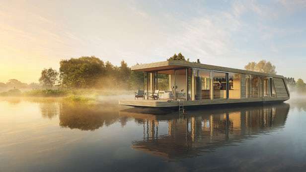 Taboola Ad Example 66132 - Dutch Firm Creates Sleek, Motorized, Solar-powered Floating Homes