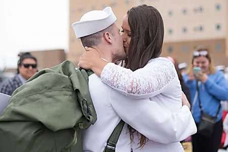 Outbrain Ad Example 54157 - [Pics] Navy Man Hurries To Greet Wife, But When He Sees Her He Realizes What She’s Been Hiding