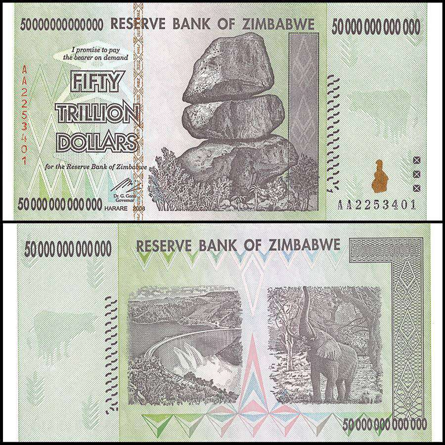 Google Ad Exchange Ad Example 40225 - Zimbabwe 50 Trillion Dollar Banknote,...